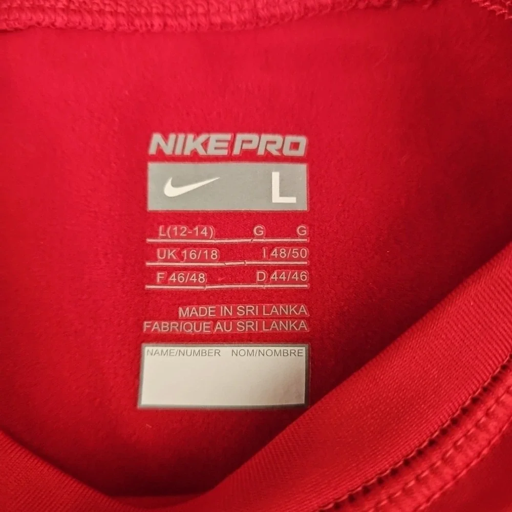 Nike Pro Shirt Womens Large Fuchsia Long Sleeve‎ Compression Dri-FIT